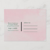 Tropisch blad flamingo's zomer save the date aankondigingskaart (Achterkant)