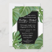 Tropisch blad gebladerte strand moderne koppels do kaart (Voorkant)