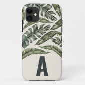 Tropisch blad gepersonaliseerd initiaal Case-Mate iPhone case (Achterkant)