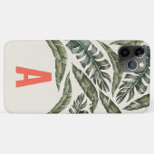 Tropisch blad gepersonaliseerd initiaal Case-Mate iPhone case (Achterkant (horizontaal))