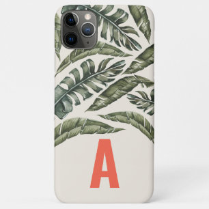 Tropisch blad gepersonaliseerd initiaal Case-Mate iPhone case