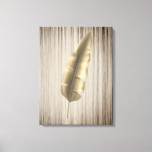 Tropisch Blad Goud met Bronzen Achtergrond Canvas Afdruk (Voorkant)
