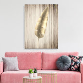 Tropisch Blad Goud met Bronzen Achtergrond Canvas Afdruk (Insitu (Woonkamer))