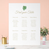 Tropisch blad goud tekst acryl 6 tafelplan bord (Huwelijk)