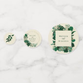 Tropisch blad groen & bladeren bruiloft tafel confetti (Achterkanten)