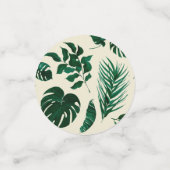 Tropisch blad groen & bladeren bruiloft tafel confetti (Kleine voorkant)