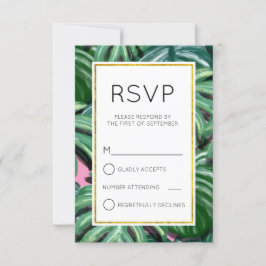 Tropisch blad groen en weelderig eenvoudig RSVP Kaartje