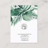 Tropisch blad groene sieraden oorbel display visitekaartje (Achterkant)
