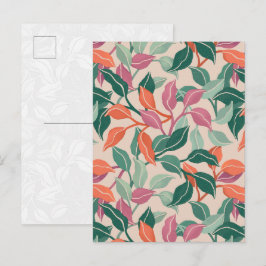 Tropisch blad koraalgroen botanisch chic vers briefkaart