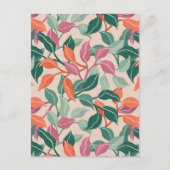 Tropisch blad koraalgroen botanisch chic vers briefkaart (Voorkant)