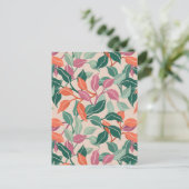 Tropisch blad koraalgroen botanisch chic vers briefkaart (Staand voorkant)