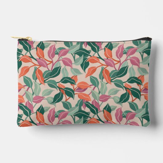Tropisch blad koraalgroen botanisch chic vrouwelij etui (Voorkant)