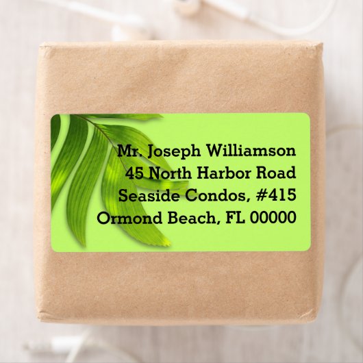 Tropisch blad Lime Groene Aangepaste Verzendlabels Etiket (Insitu)