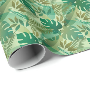 Tropisch blad luchtige groene bladeren cadeaupapier