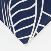 Tropisch blad, marineblauwe achtergrond fleece deken (Hoek)