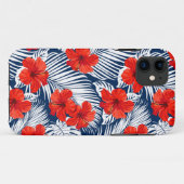 Tropisch blad met rode bloem Hibiscus Case-Mate iPhone Case (Achterkant (horizontaal))
