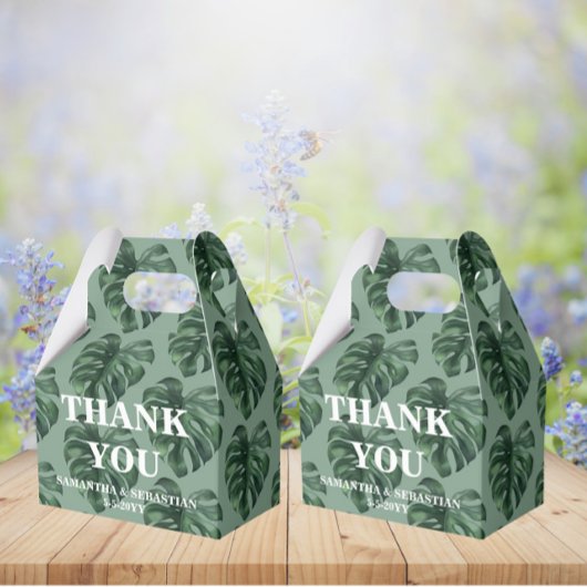 Tropisch blad Monstera groen favoriet doos Bedankdoosjes