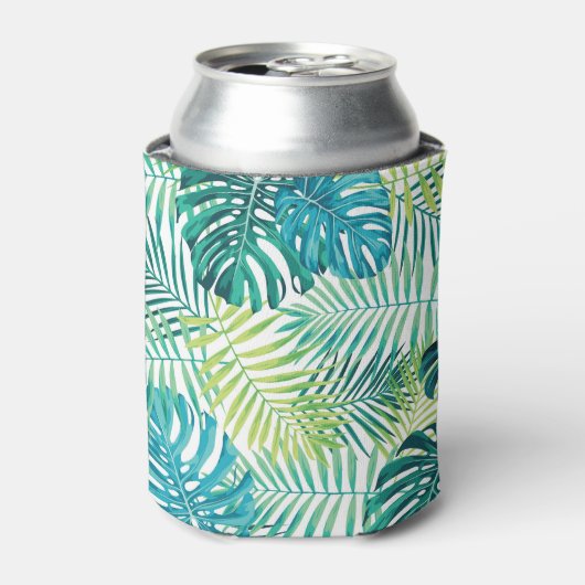 Tropisch blad Monstera naadloos ontwerp Blikjeskoeler (Blikje Voorkant)