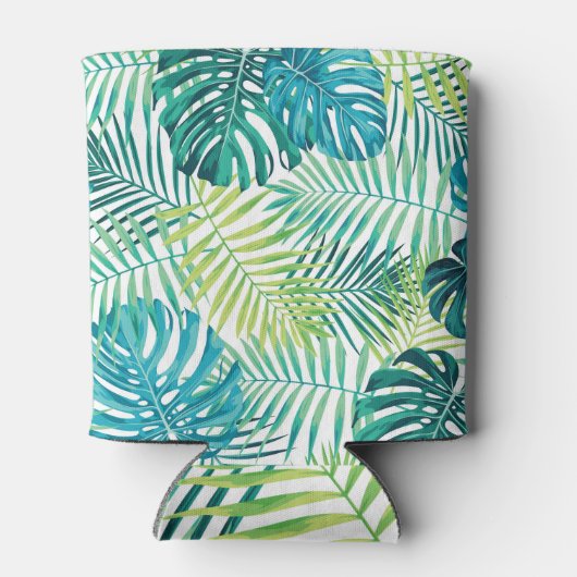 Tropisch blad Monstera naadloos ontwerp Blikjeskoeler (Achterkant)