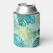 Tropisch blad Monstera naadloos ontwerp Blikjeskoeler (Blikje Achterkant)