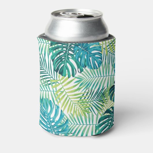 Tropisch blad Monstera naadloos ontwerp Blikjeskoeler (Blikje Achterkant)