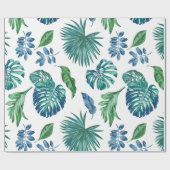 Tropisch blad Monstera Waterverf Cadeaupapier (Vlak)