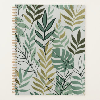 Tropisch blad Naadloos Patroon – Groen & Goud Bota Planner