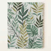 Tropisch blad Naadloos Patroon – Groen & Goud Bota Planner (Achterkant)