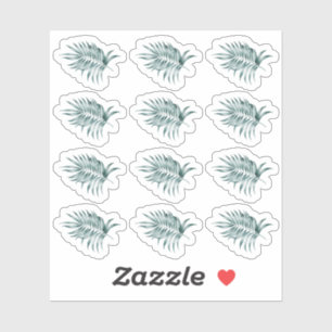 Tropisch blad Palmblad Groen Waterverf Sticker