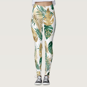 Tropisch Blad Patroon Leggings