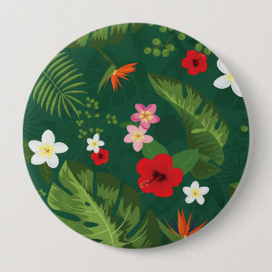 Tropisch Blad Patroon Ronde Button 4,0 Cm
