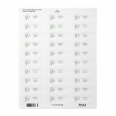 Tropisch blad retouradreslabel etiket (Full Sheet)
