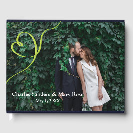 Tropisch blad retro getrouwd foto gastenboek