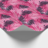 Tropisch blad roze cadeaupapier (Hoek)
