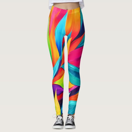 Tropisch blad Tapestry Painting Leggings (Voorkant)