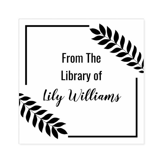 Tropisch blad uit de bibliotheek van de boekenplaa rubberstempel (Afrduk)