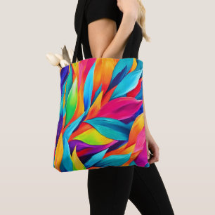 Tropisch blad wandtapijt schilderij tote bag