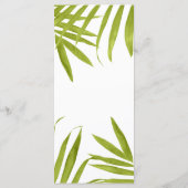 Tropisch blad zomer elegante trouwmenu menu (Achterkant)