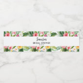 Tropisch blad zomer luau bruidsfeest waterfles etiket (Enkel label)