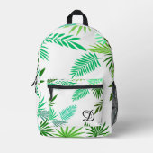 tropisch blad zomer palm bladeren groen patroon bedrukte rugzak (Voorkant)