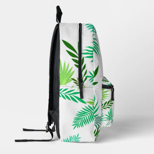 tropisch blad zomer palm bladeren groen patroon bedrukte rugzak (Links)