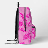 Tropisch blad zomerpalm bladeren roze patroon bedrukte rugzak (Links)