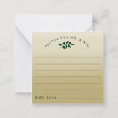 Tropisch Bladblad Bruiloft Advies & Wensen Notitiekaartje (Achterkant)