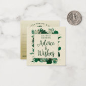 Tropisch Bladblad Bruiloft Advies & Wensen Notitiekaartje (Voorkant / Achterkant in situ)