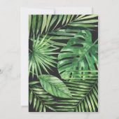 Tropisch bladbladerblad en goudschrift save the date (Achterkant)