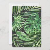 Tropisch bladbladerblad en goudschrift save the date (Achterkant)