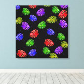 Tropisch bladcanvas canvas afdruk (Insitu (Houten vloer))