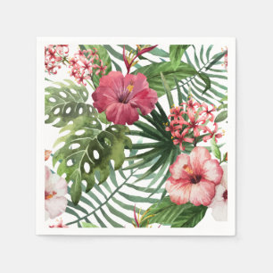 Tropisch bladerblad van hibiscus servet