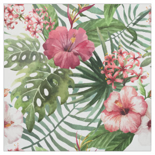 Tropisch bladerblad van hibiscus stof
