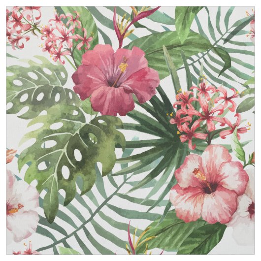Tropisch bladerblad van hibiscus stof (Swatch)